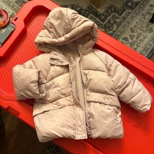 Zara Blush Pink puffer Jacket 2-3 years